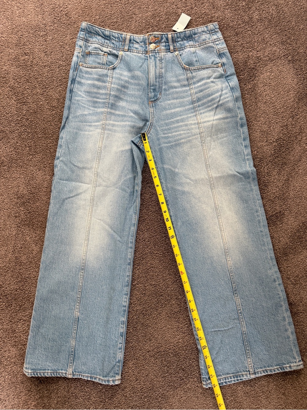 Loft Petite Light Wash Wide Leg Jeans